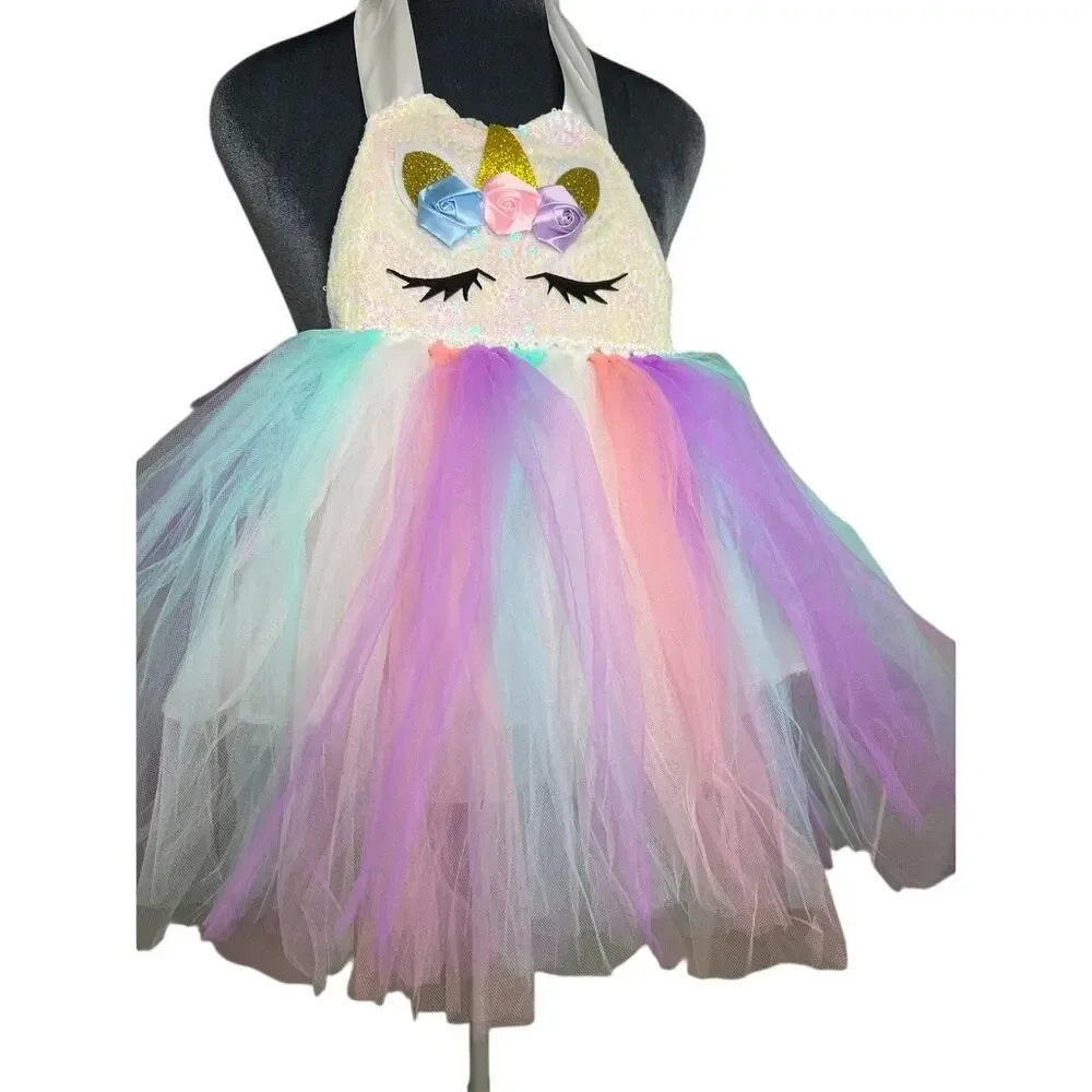 Little Girls Unicorn Costume Size Medium NWT